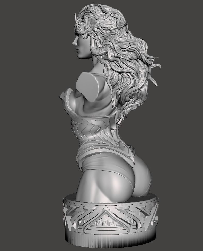 wonder women bust bust 3d model for 3dprinting  3D print model_2