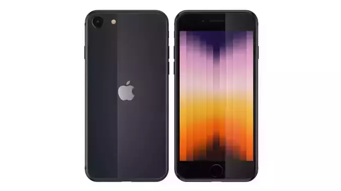 Apple iPhone SE 2022 Midnight 3D model