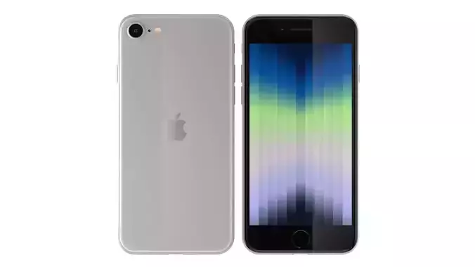 Apple iPhone SE 2022 Starlight 3D model