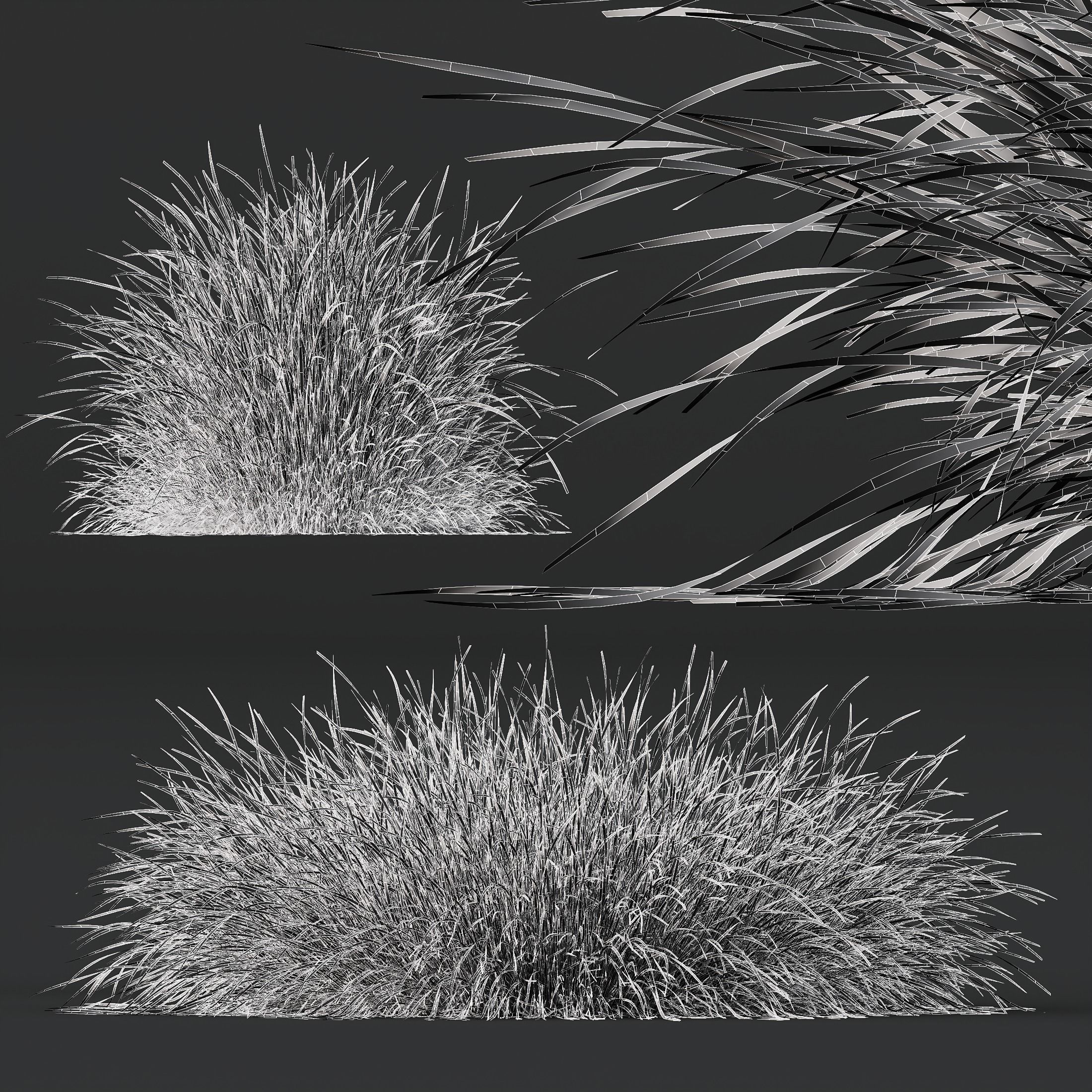 6 Different SETS of Grass SET VOL23 3D Model Collection_15