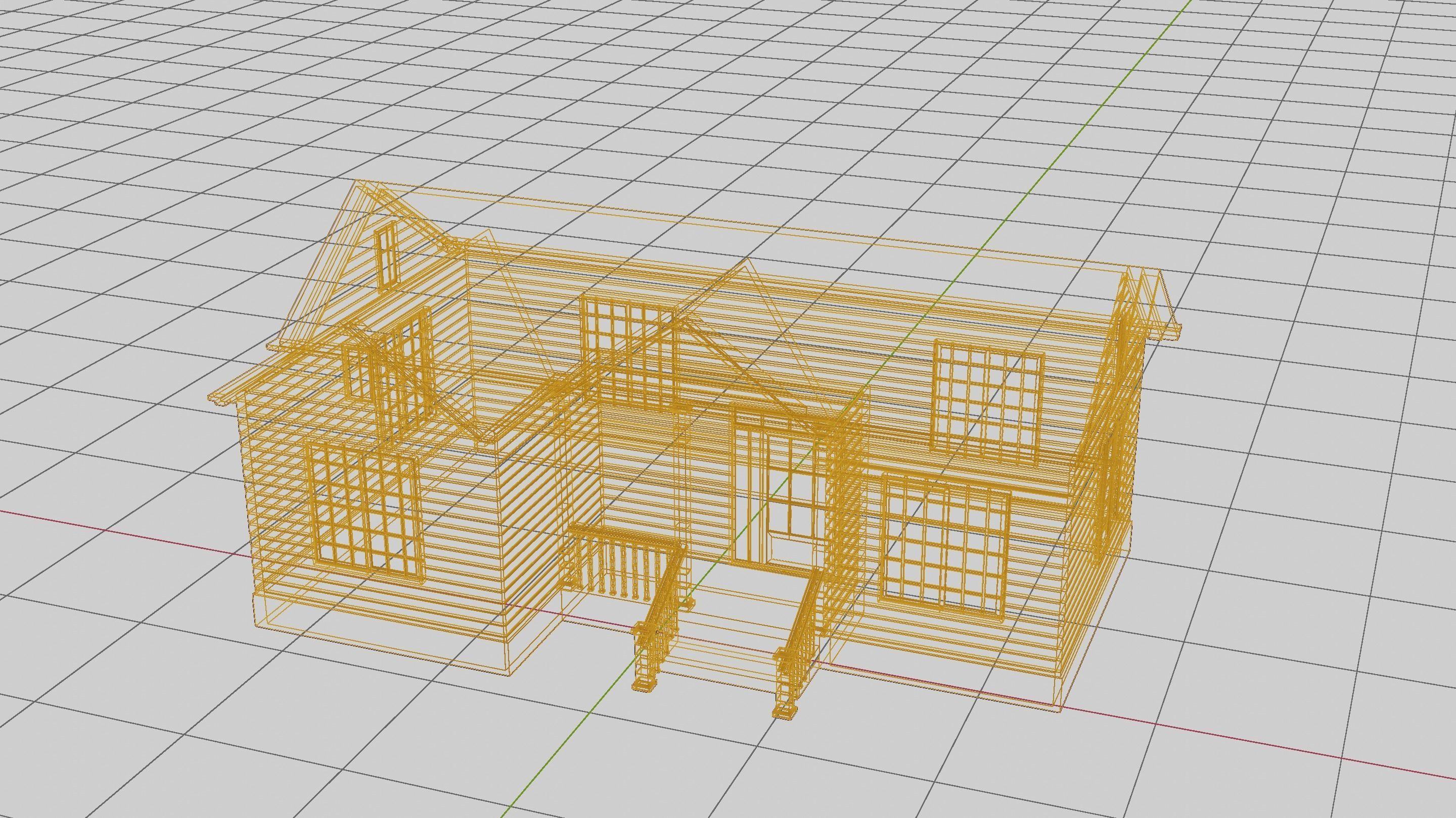 Simple House 001 Low-poly 3D model_10