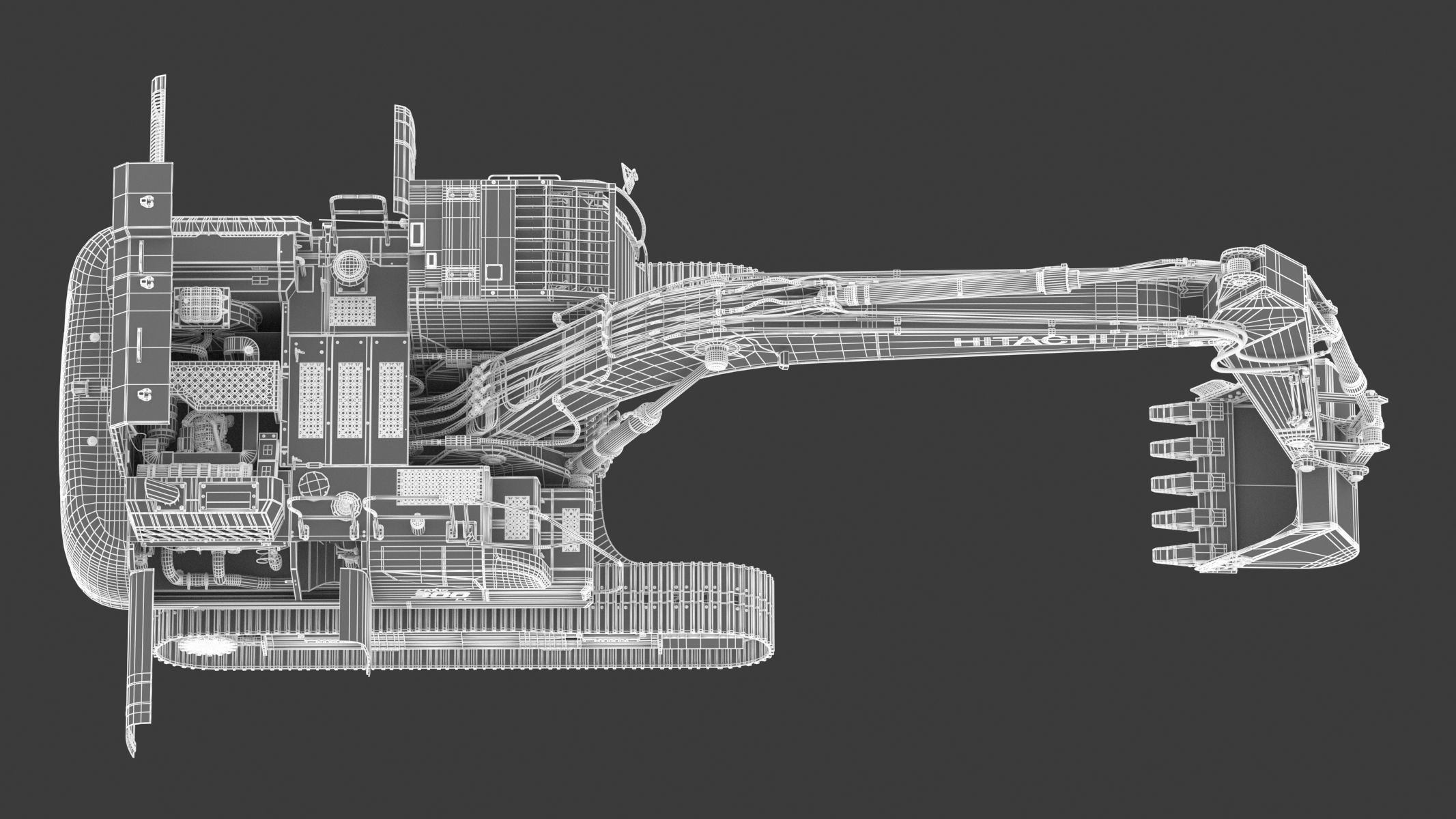 Hitachi ZX300-7 Excavator 3D model_40