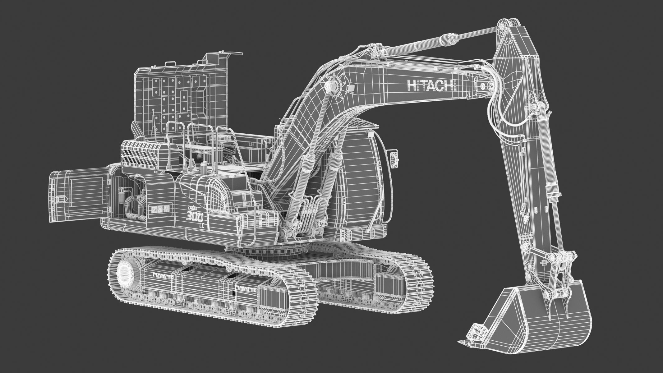 Hitachi ZX300-7 Excavator 3D model_34