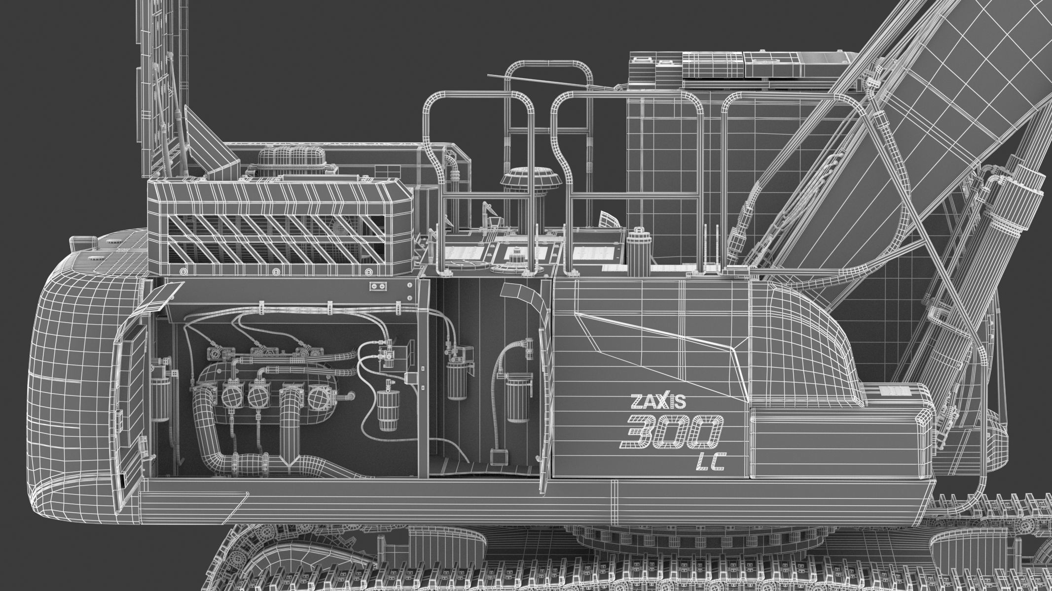 Hitachi ZX300-7 Excavator 3D model_45