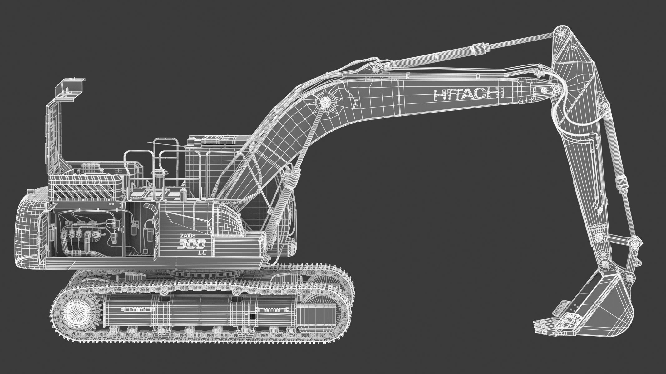 Hitachi ZX300-7 Excavator 3D model_35