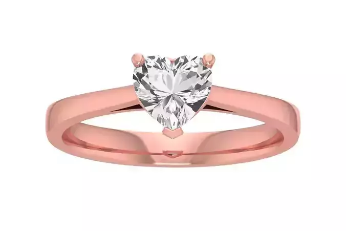 Women Solitaire Engagement Heart Ring