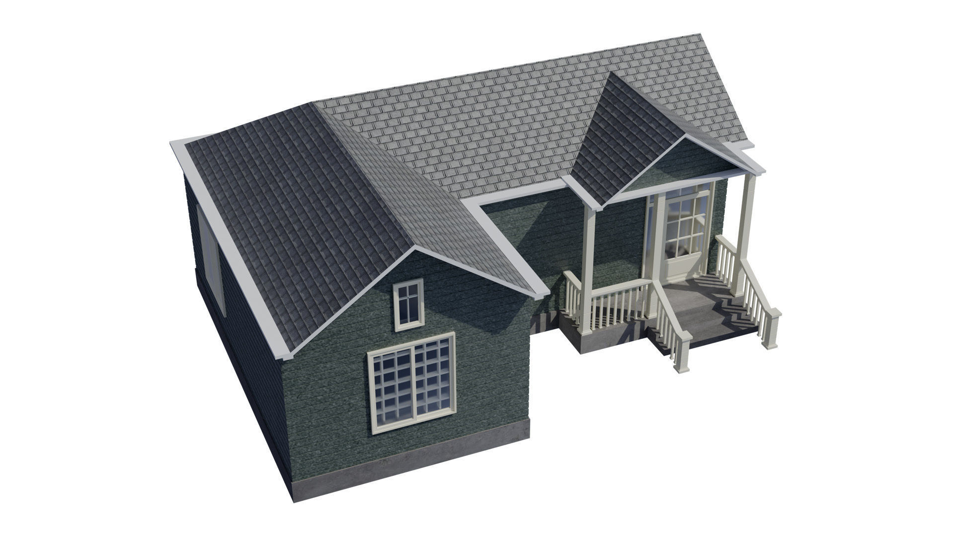 Simple House 002 Low-poly 3D model_10