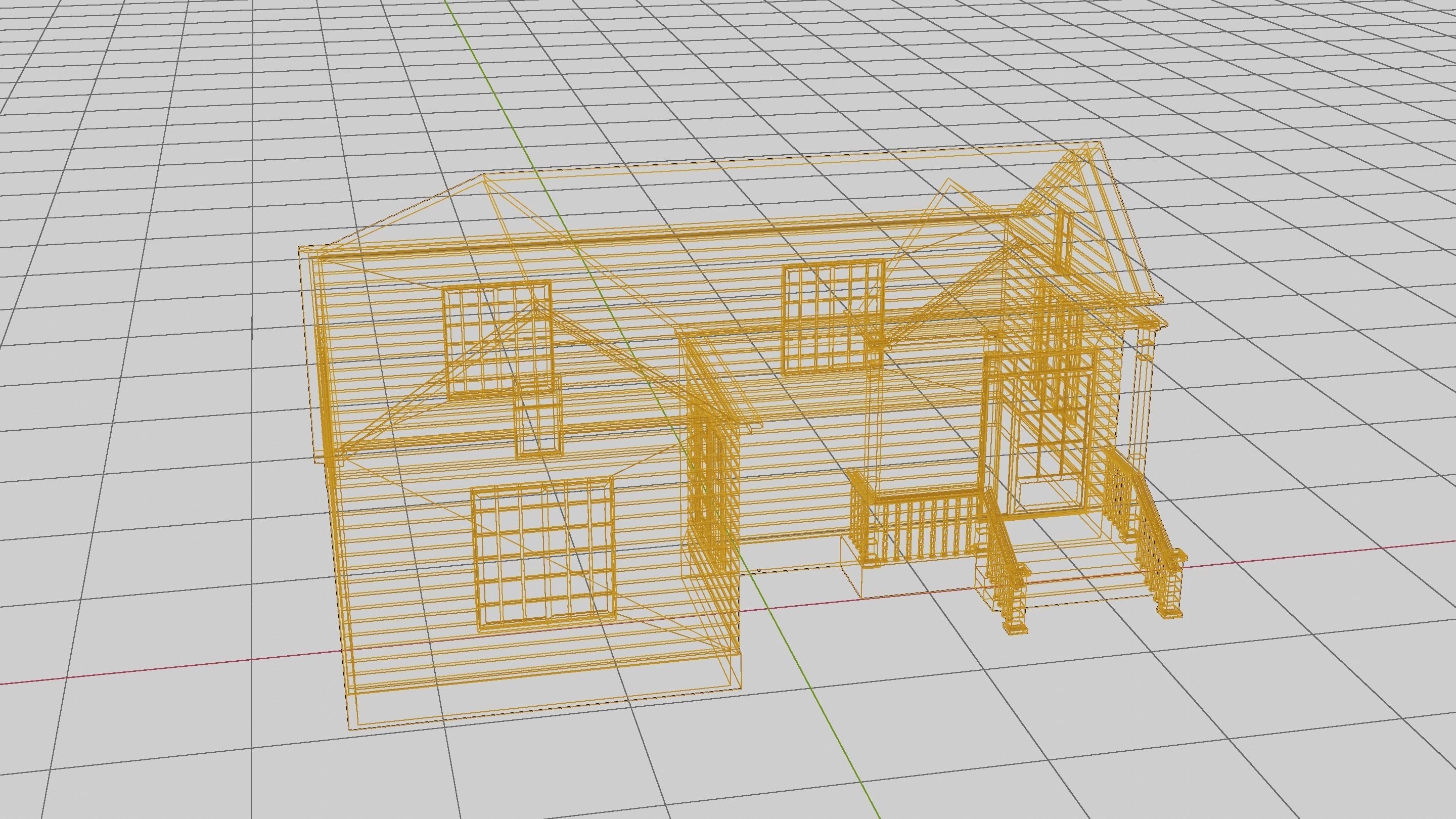 Simple House 002 Low-poly 3D model_6