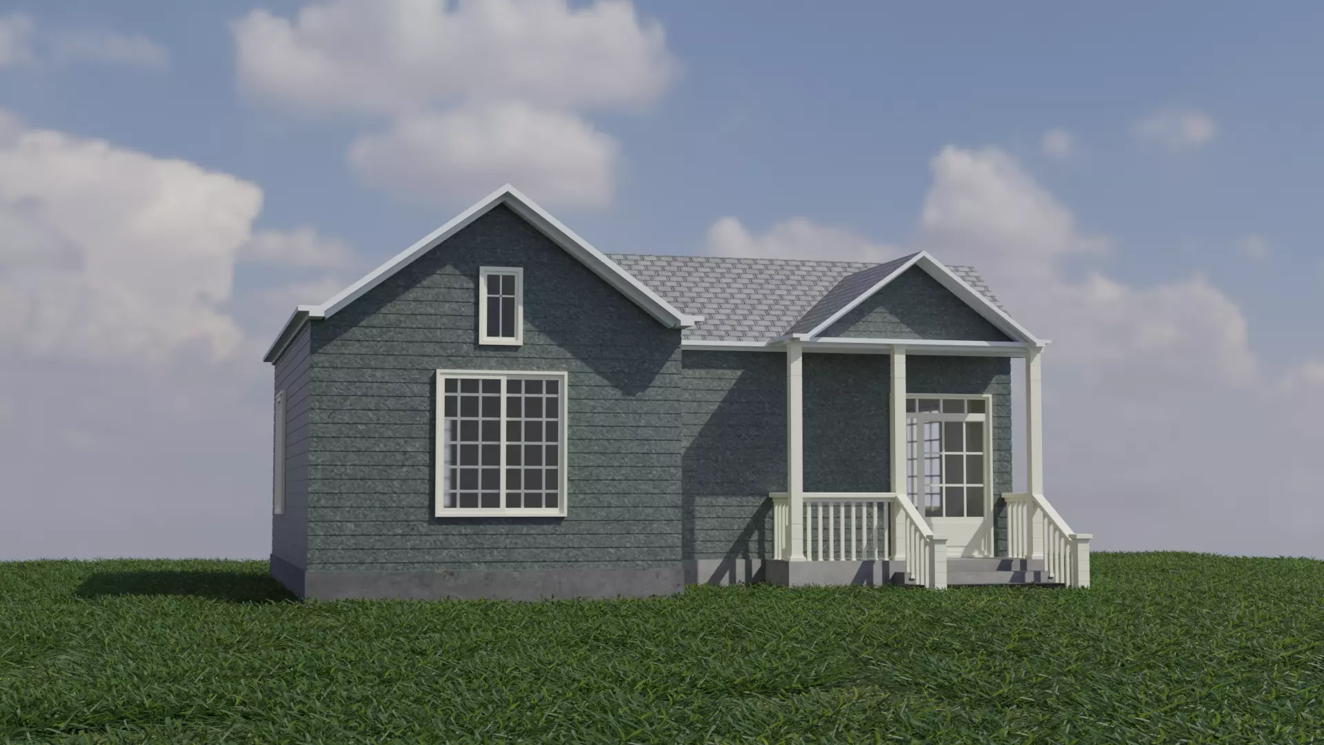 Simple House 002 Low-poly 3D model_0