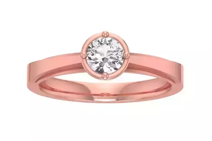Women Solitaire Engagement Bezel Ring