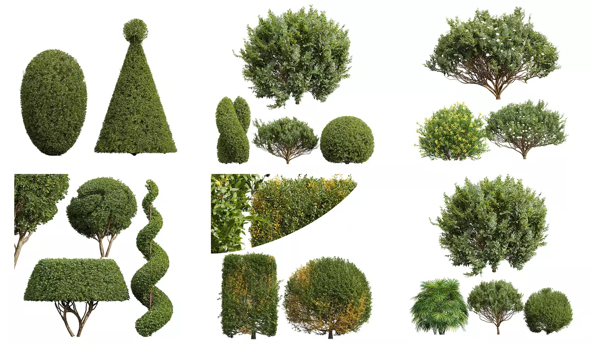  6 Different SETS of Bush SET VOL25 3D Model Collection_0