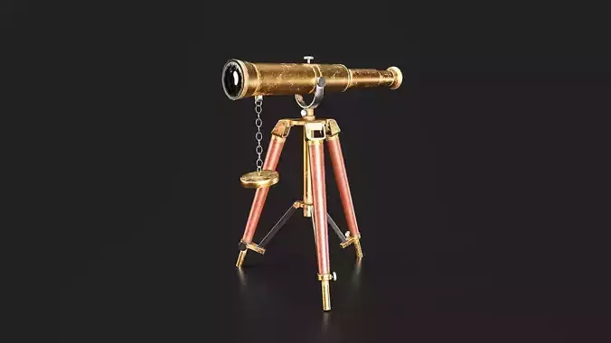 Ancient Telescope 3D Model For Game Devs Low-poly 3D model