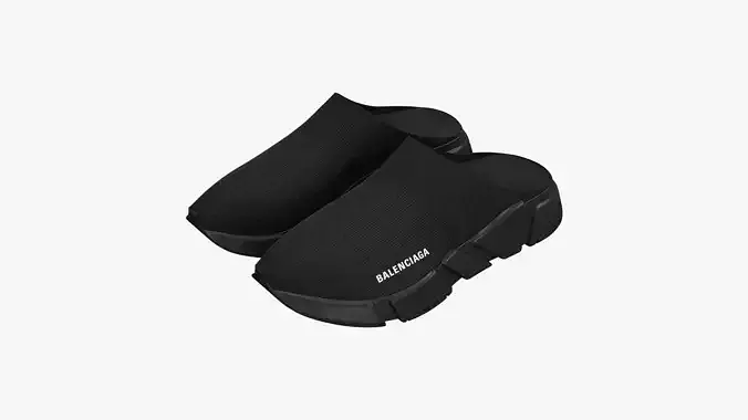 Balenciaga Speed Mule Mono Black