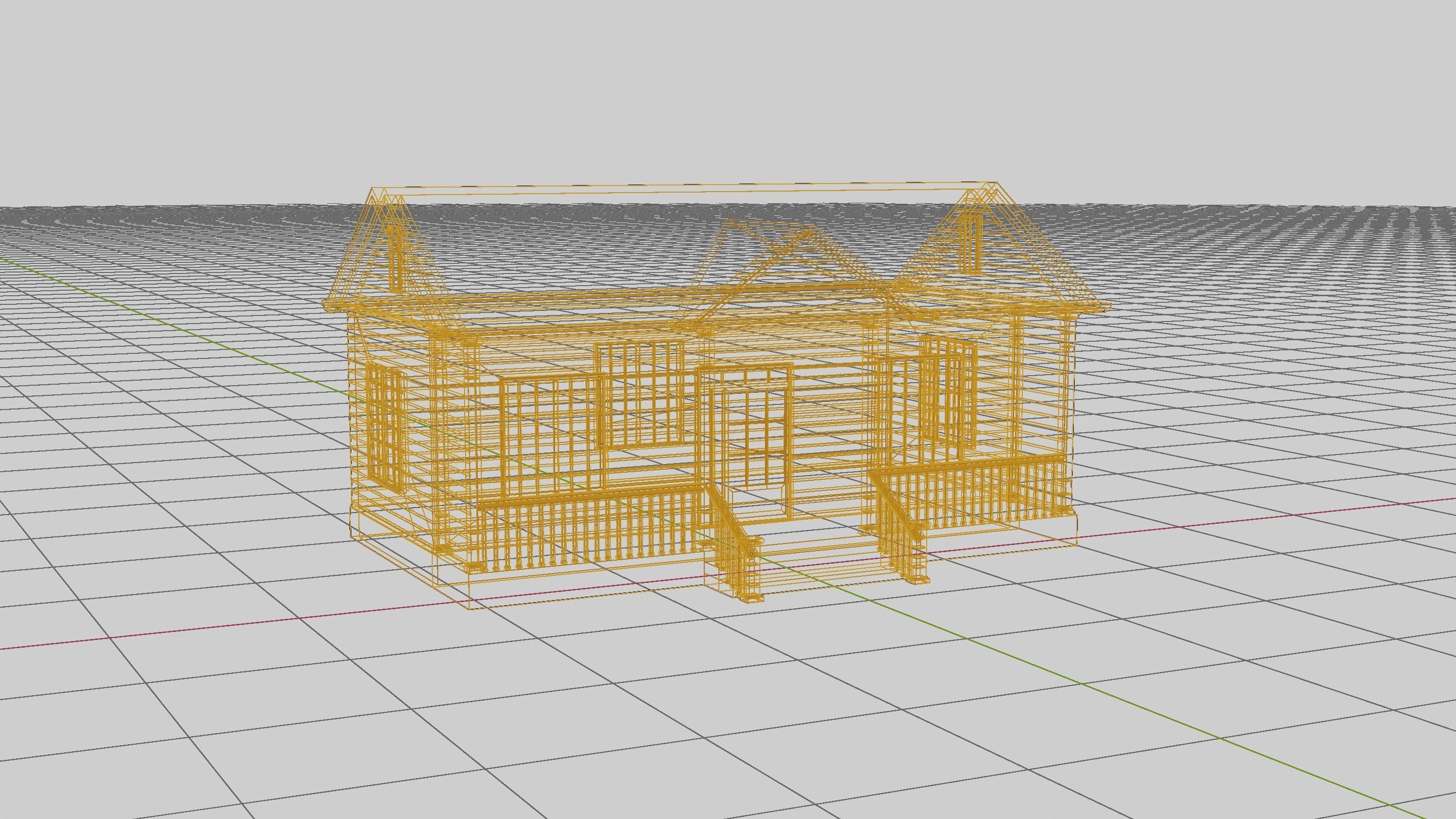 Simple House 003 Low-poly 3D model_6