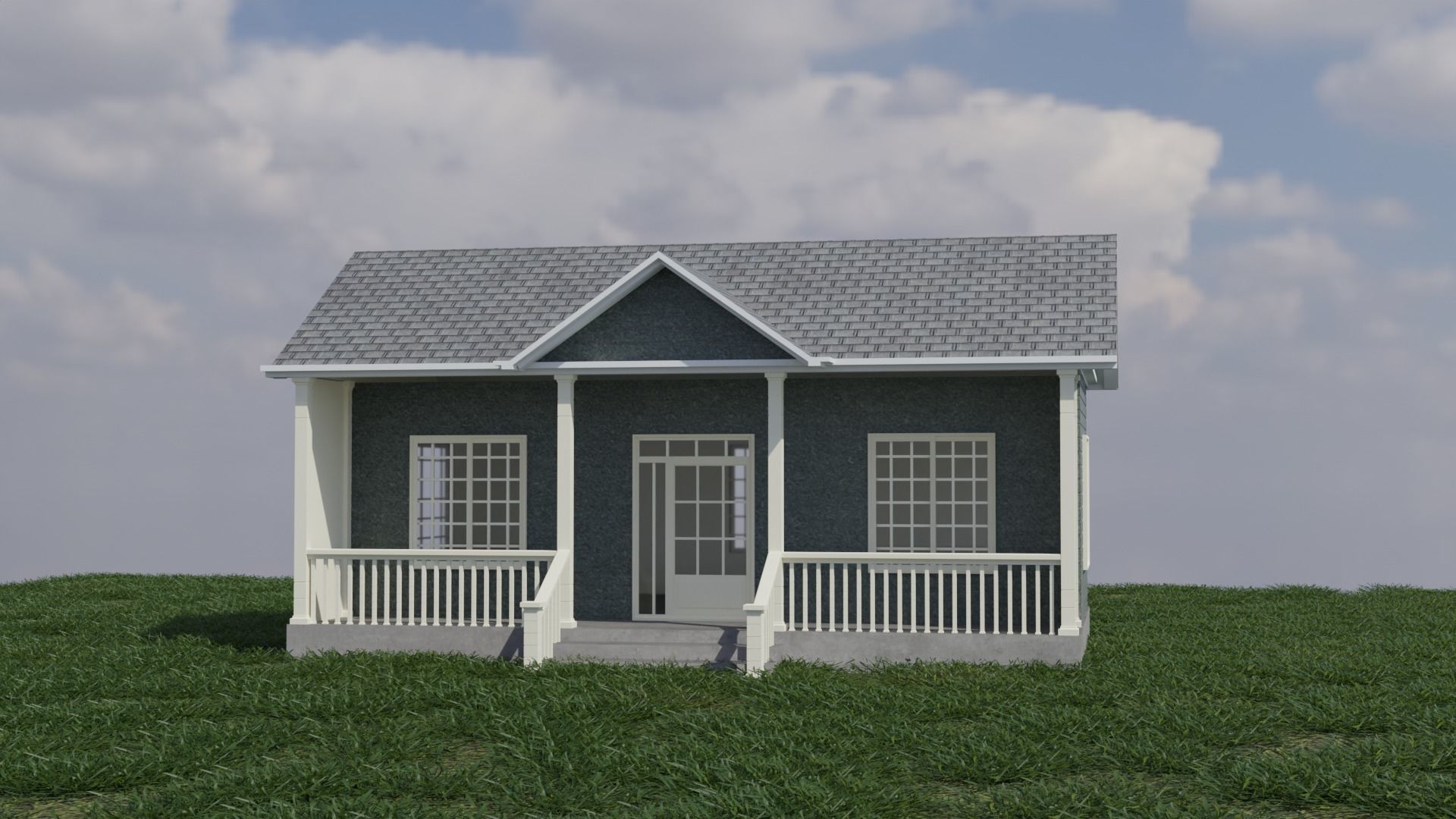 Simple House 003 Low-poly 3D model_3