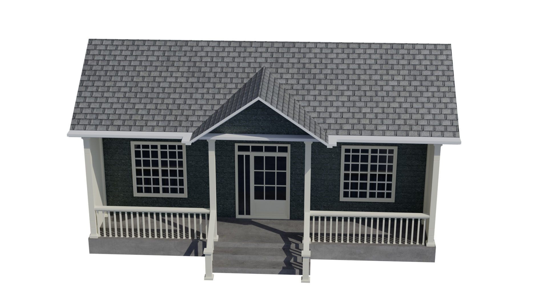 Simple House 003 Low-poly 3D model_8