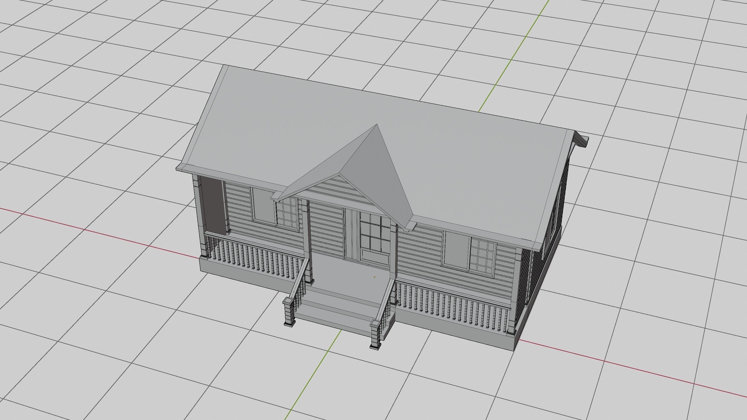 Simple House 003 Low-poly 3D model_7