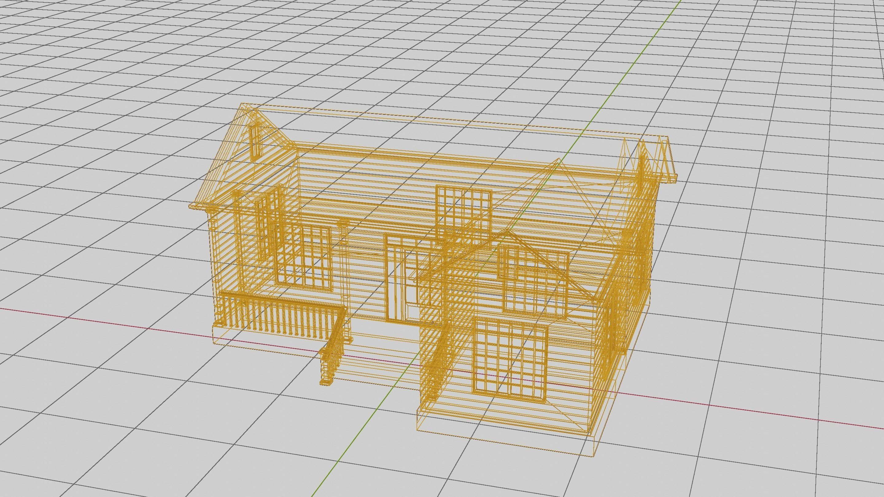 Simple House 004 Low-poly 3D model_9