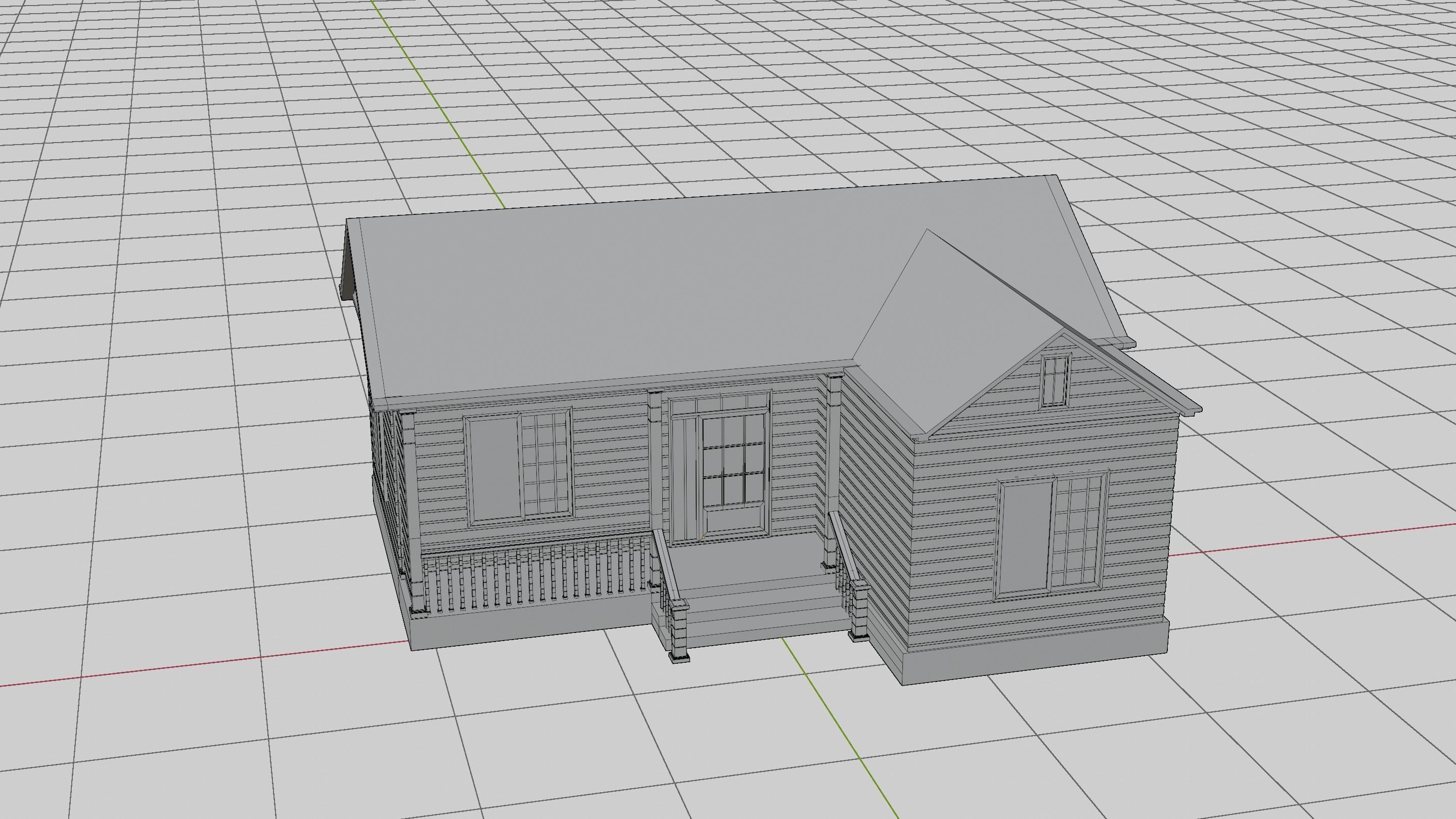Simple House 004 Low-poly 3D model_13