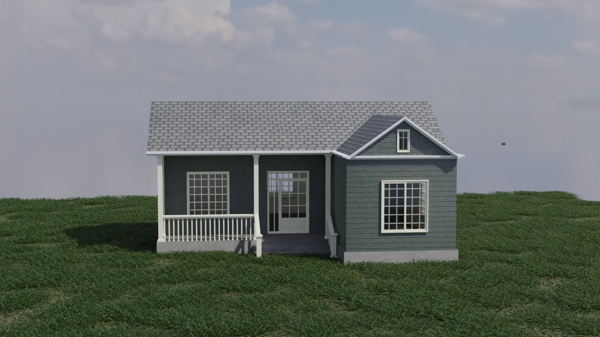 Simple House 004 Low-poly 3D model_8