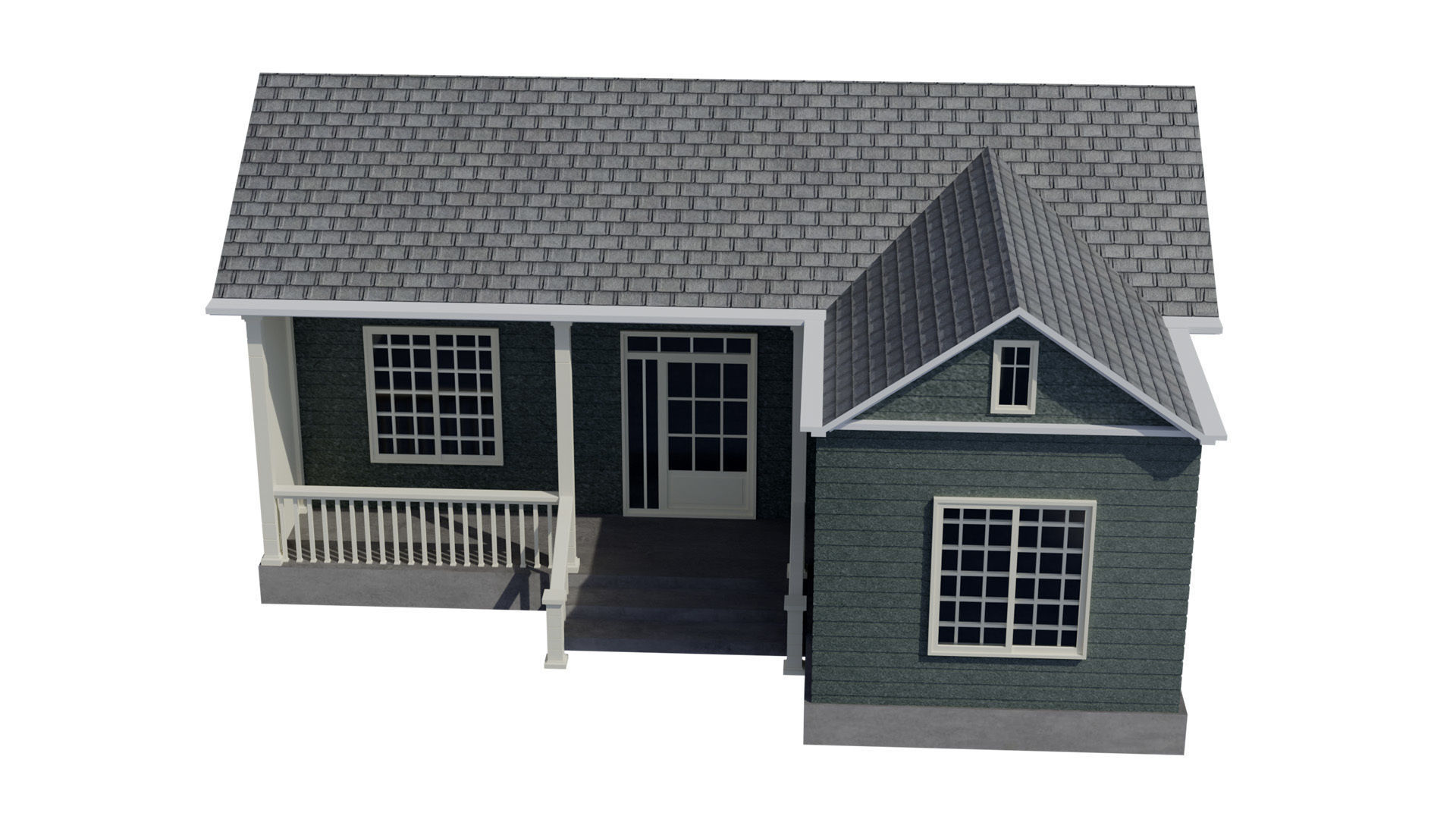 Simple House 004 Low-poly 3D model_12