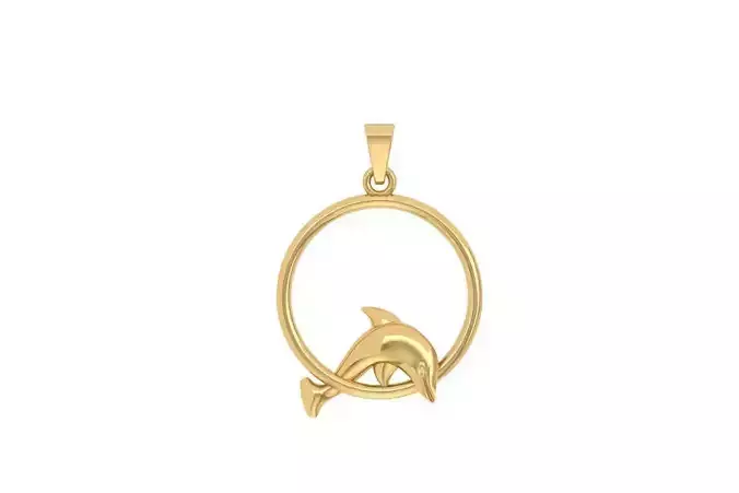Dolphin Jumping through Circle Pendant