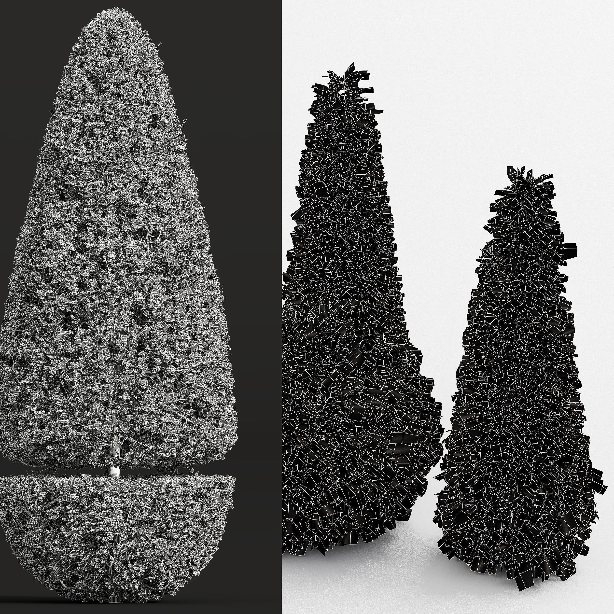  6 Different SETS of Tree Bush SET VOL27 3D Model Collection_18