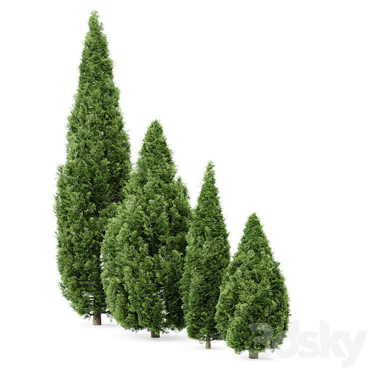  6 Different SETS of Tree Bush SET VOL27 3D Model Collection_7