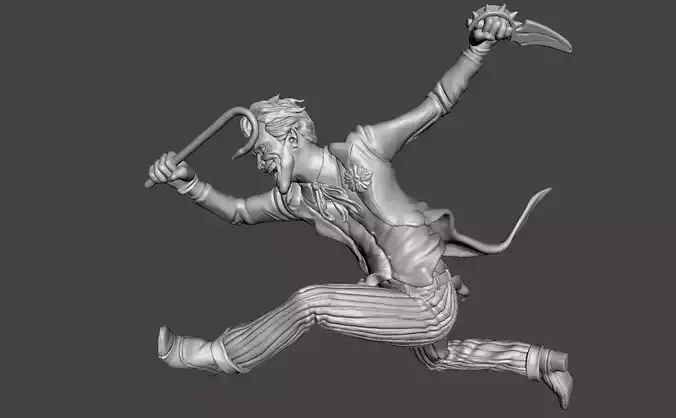 joker fighting 3d model for 3d printing 