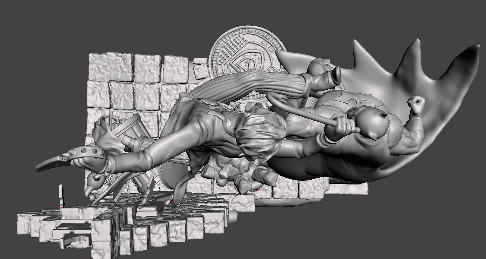  batman vs joker battle fight 3d model for 3dprint  3D print model_4