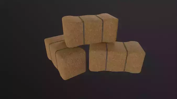 Hay Bale 3D Model Low-poly 3D model