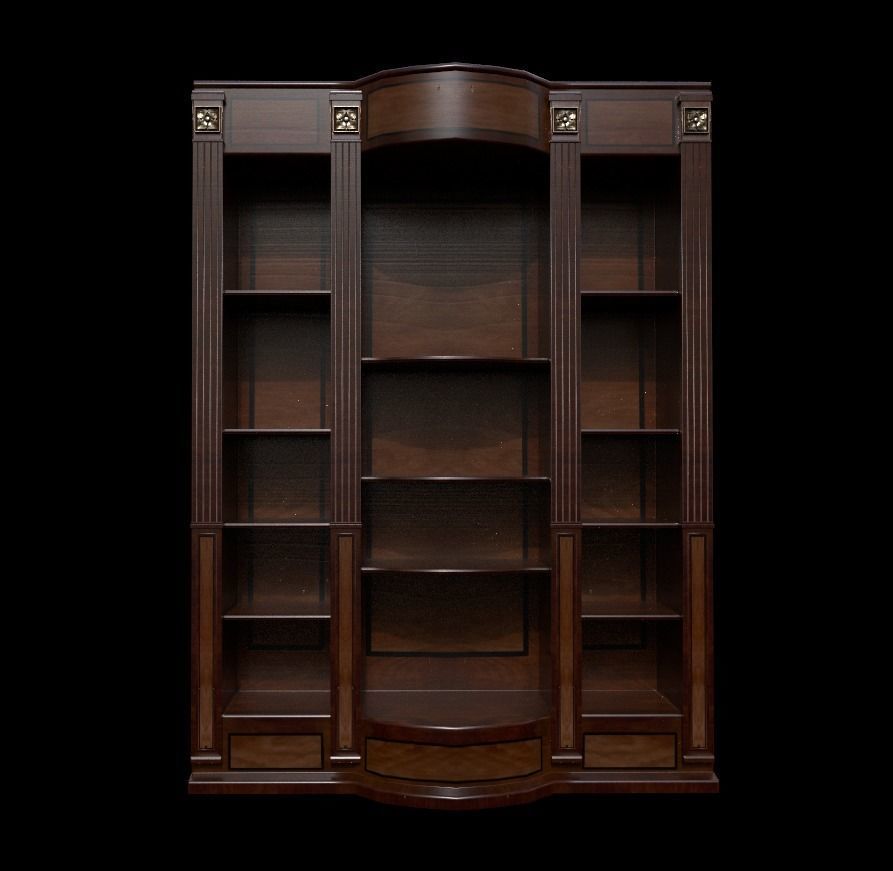 Vintage Bookshelf - Cabinet - Classic Low-poly 3D model Low-poly 3D model_7