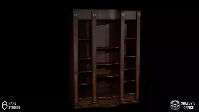 Vintage Bookshelf - Cabinet - Classic Low-poly 3D model