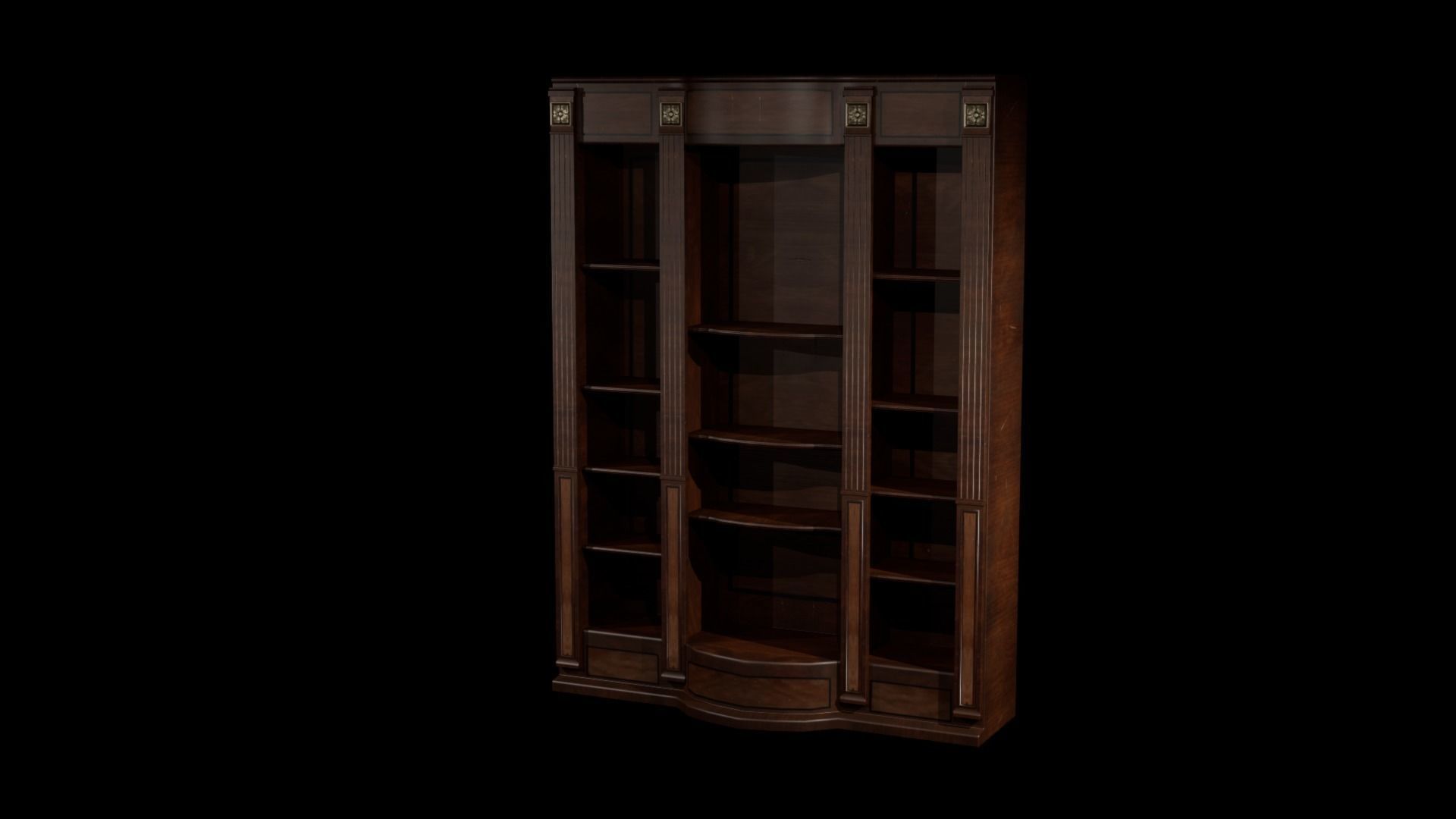 Vintage Bookshelf - Cabinet - Classic Low-poly 3D model Low-poly 3D model_6