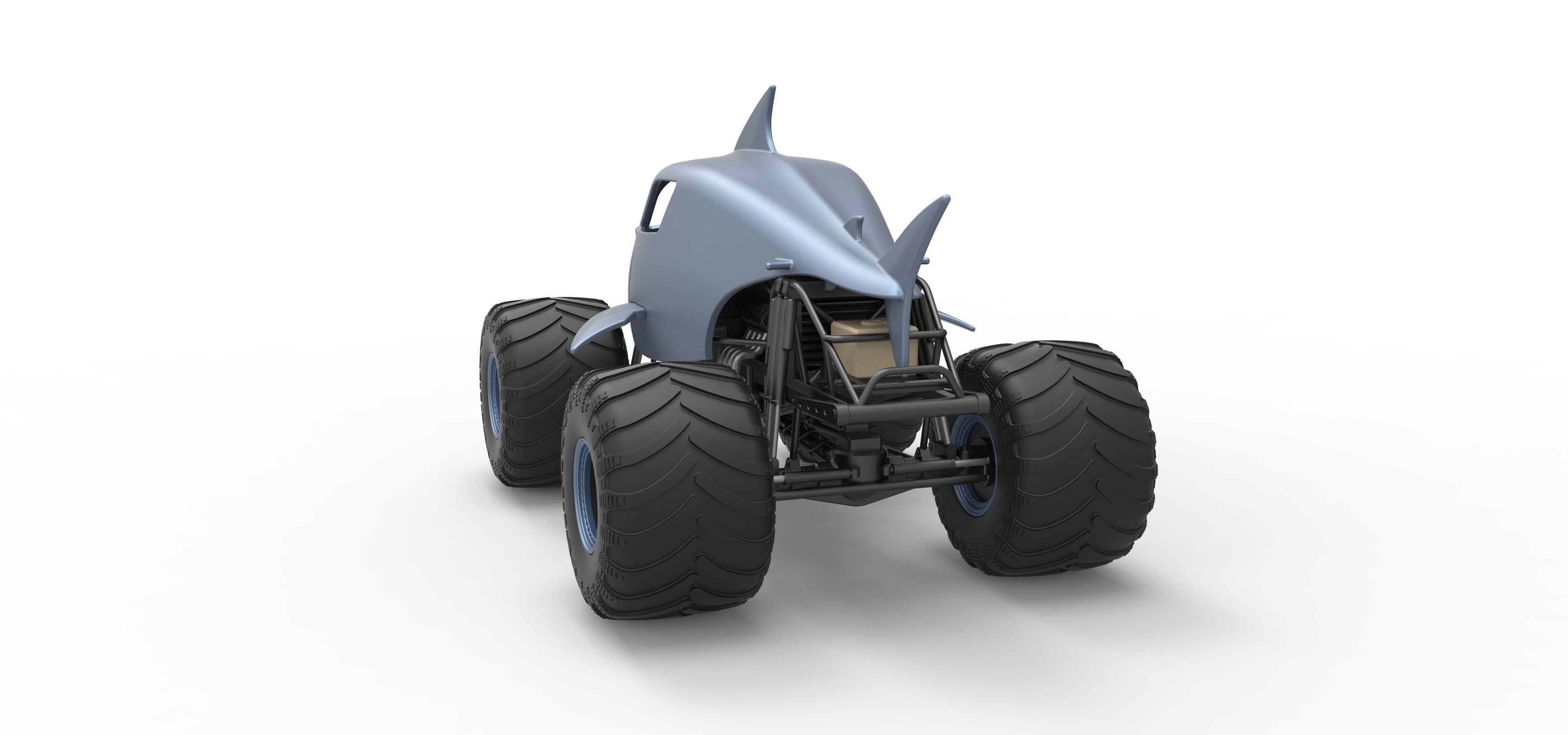 Shark Monster Truck Scale 1 to 25 3D print model_14