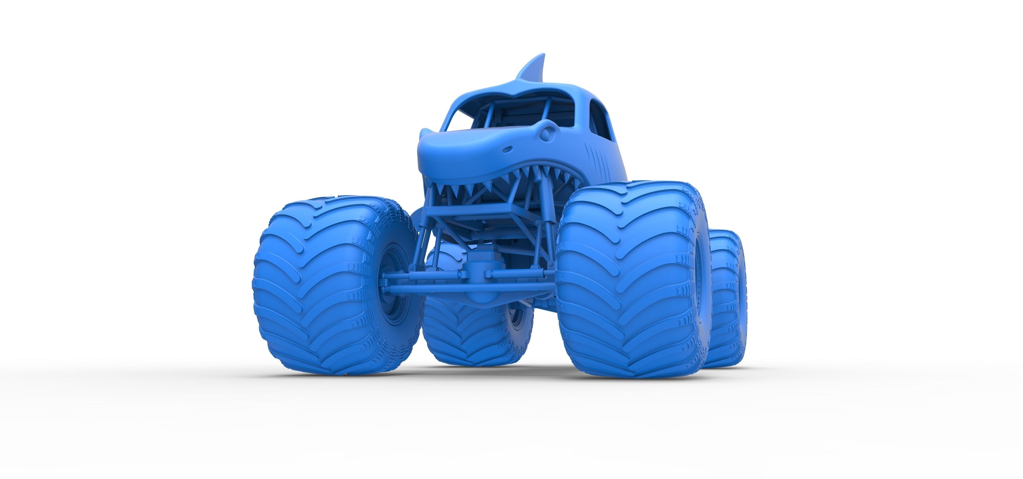 Shark Monster Truck Scale 1 to 25 3D print model_23