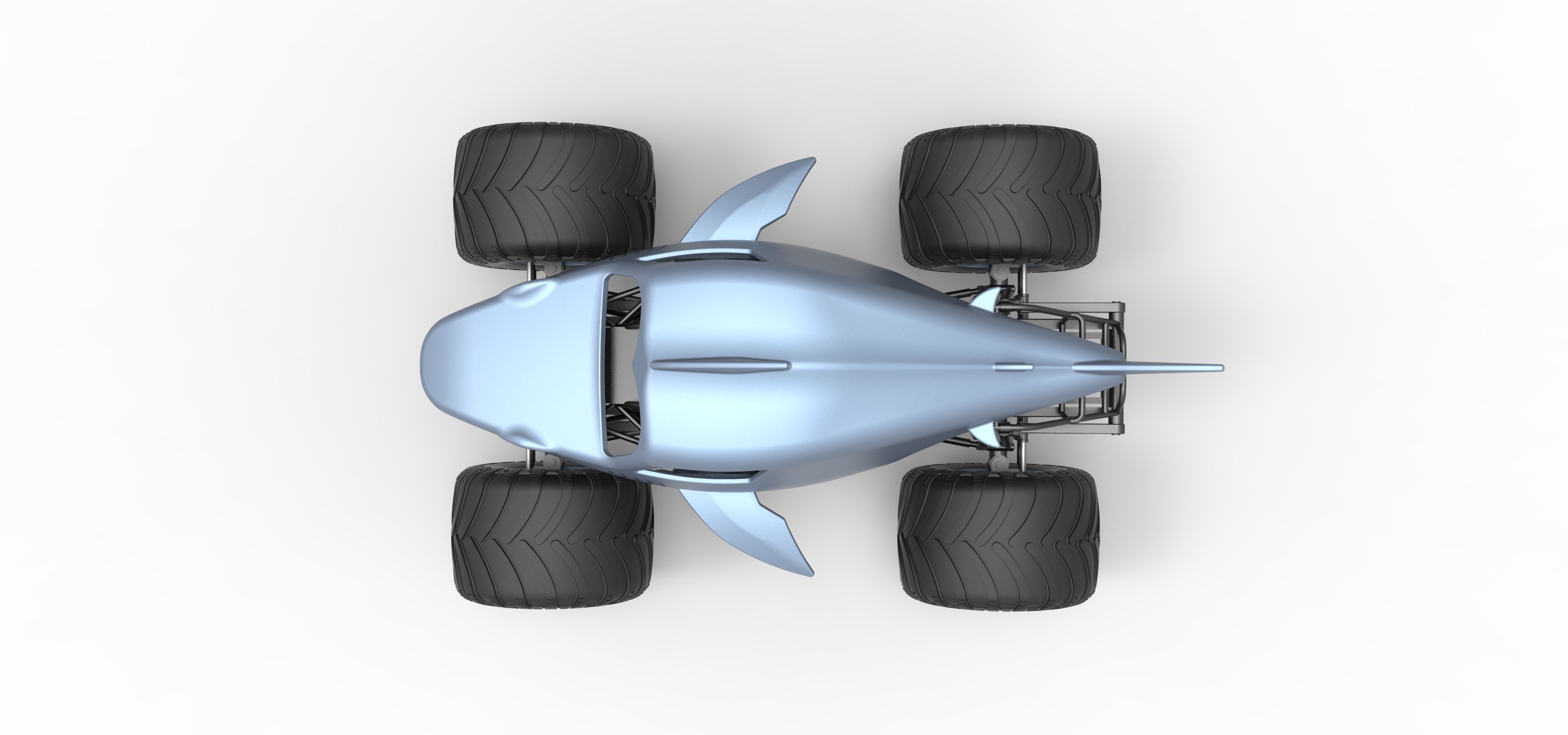 Shark Monster Truck Scale 1 to 25 3D print model_11