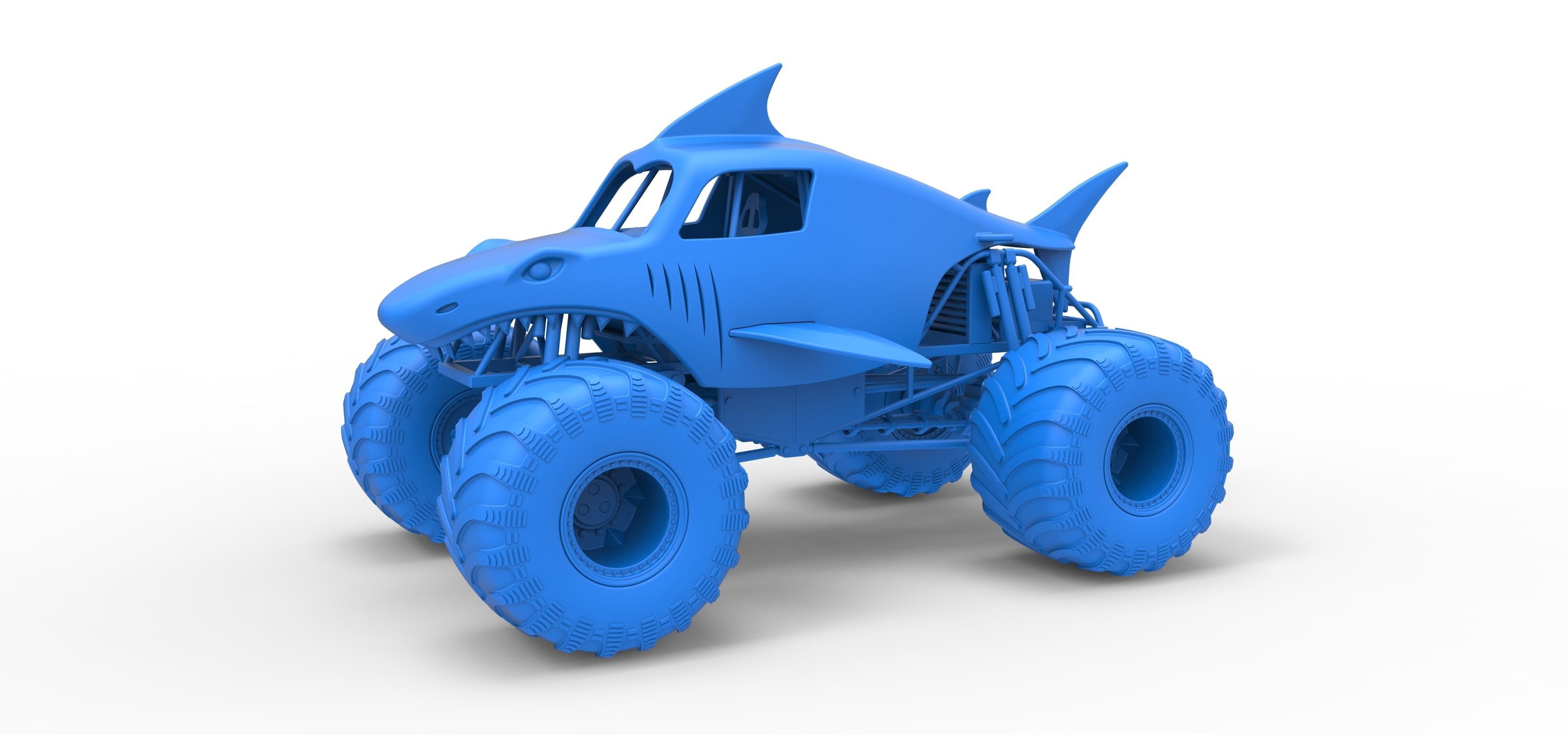 Shark Monster Truck Scale 1 to 25 3D print model_18