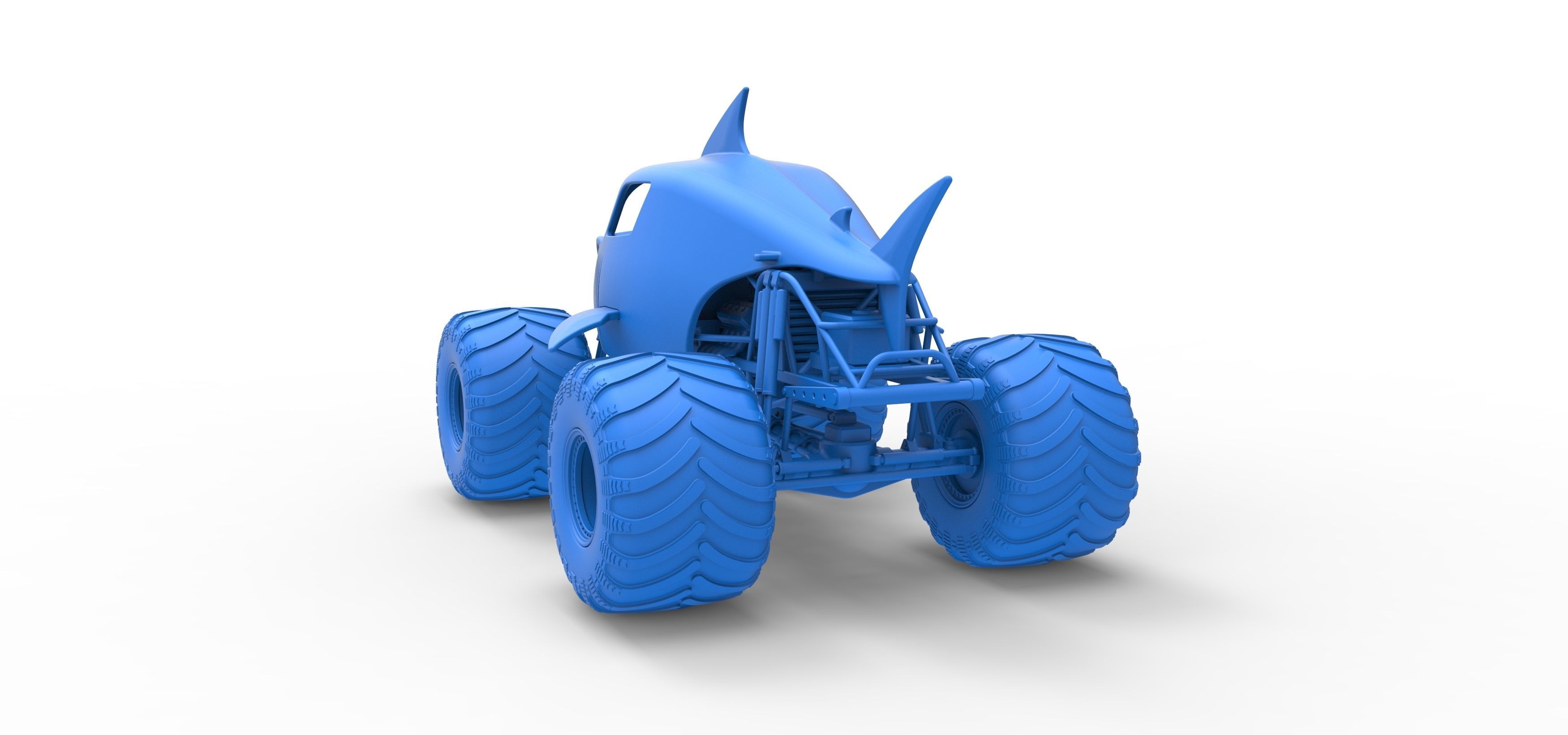 Shark Monster Truck Scale 1 to 25 3D print model_31