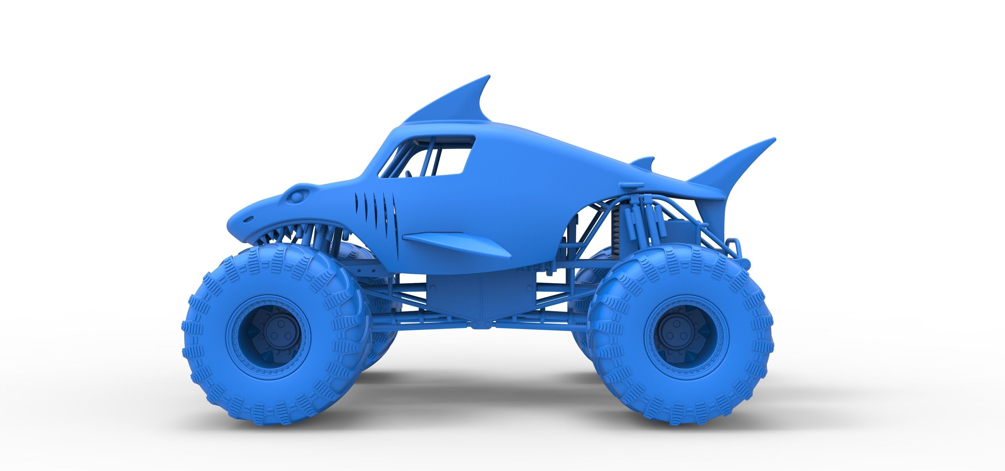 Shark Monster Truck Scale 1 to 25 3D print model_26