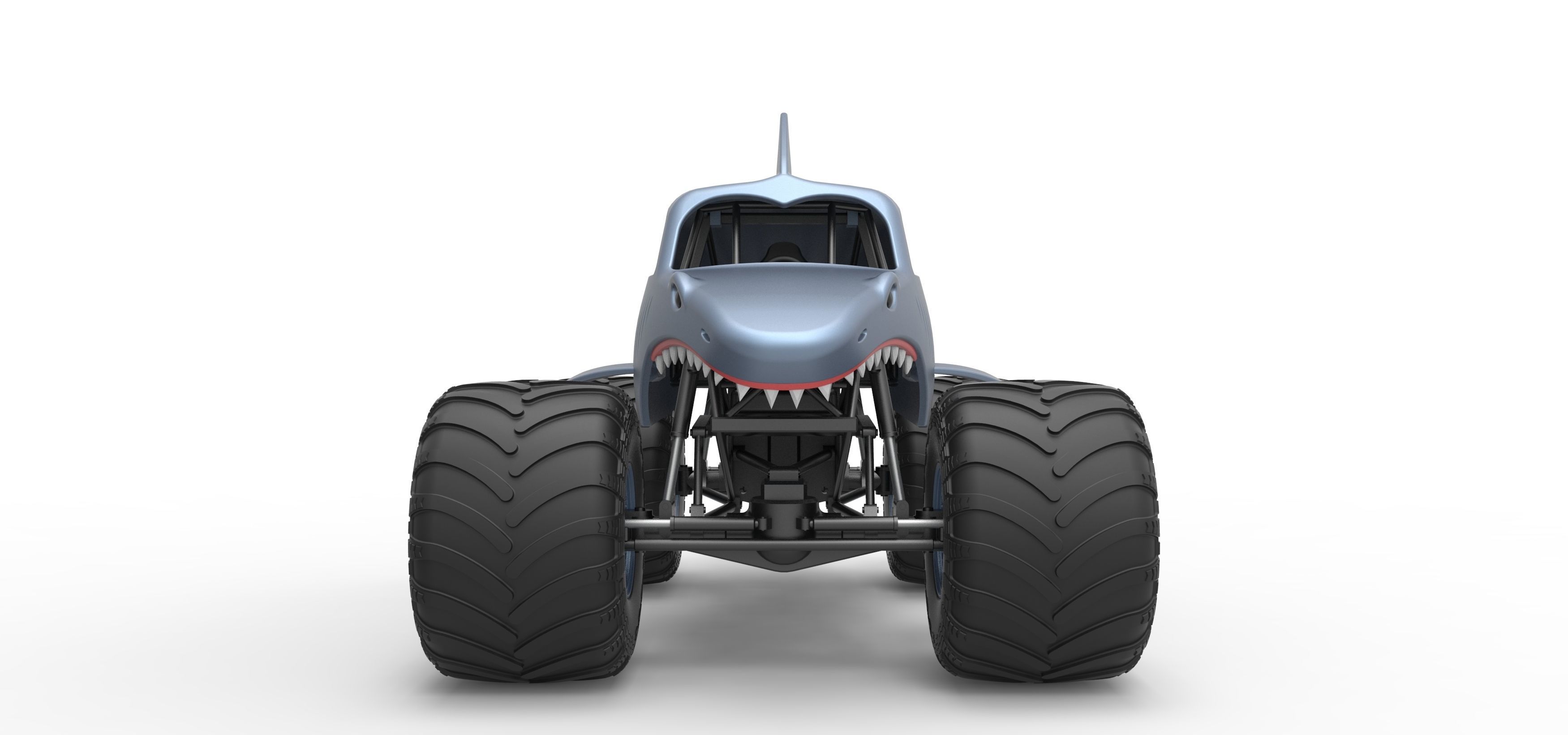 Shark Monster Truck Scale 1 to 25 3D print model_7
