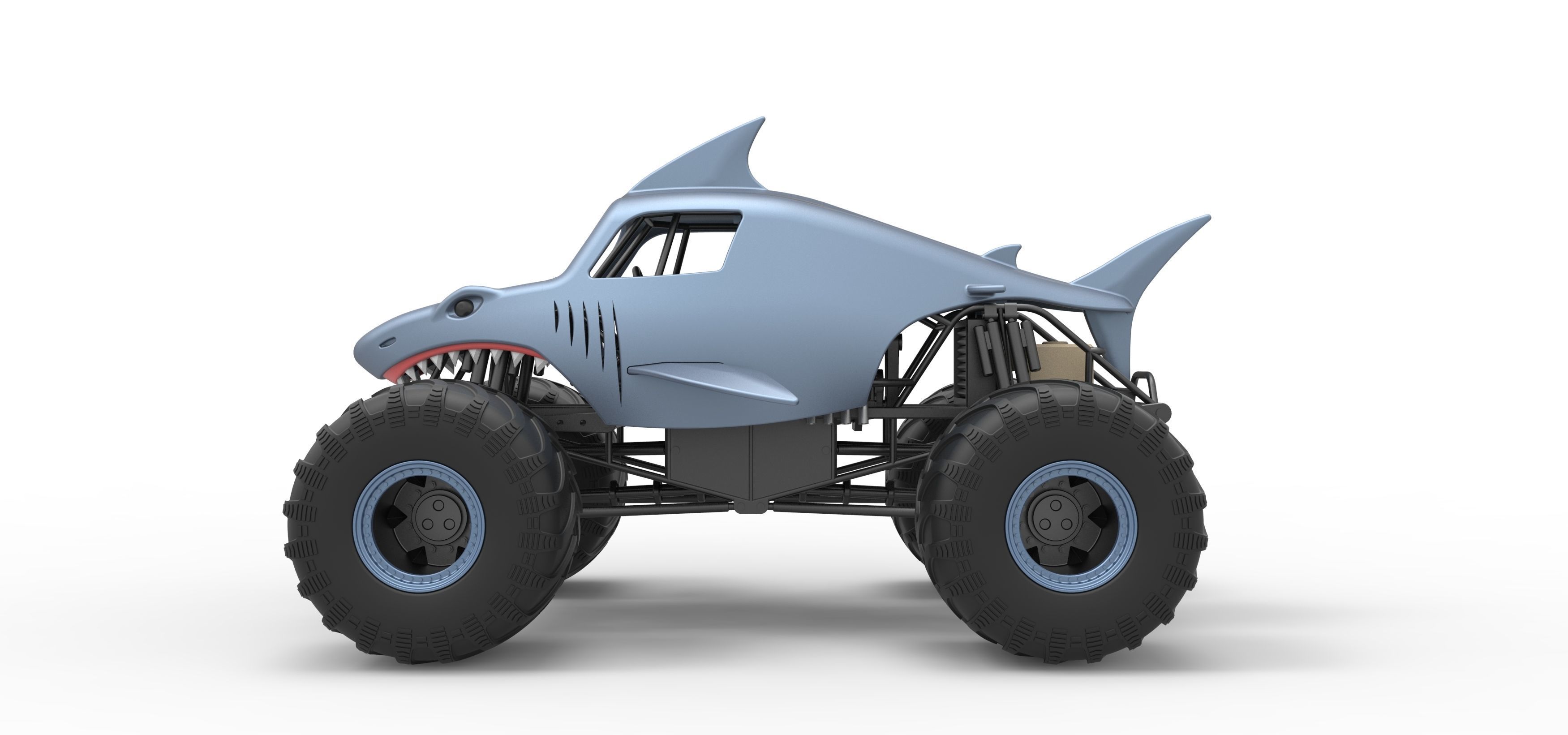 Shark Monster Truck Scale 1 to 25 3D print model_9