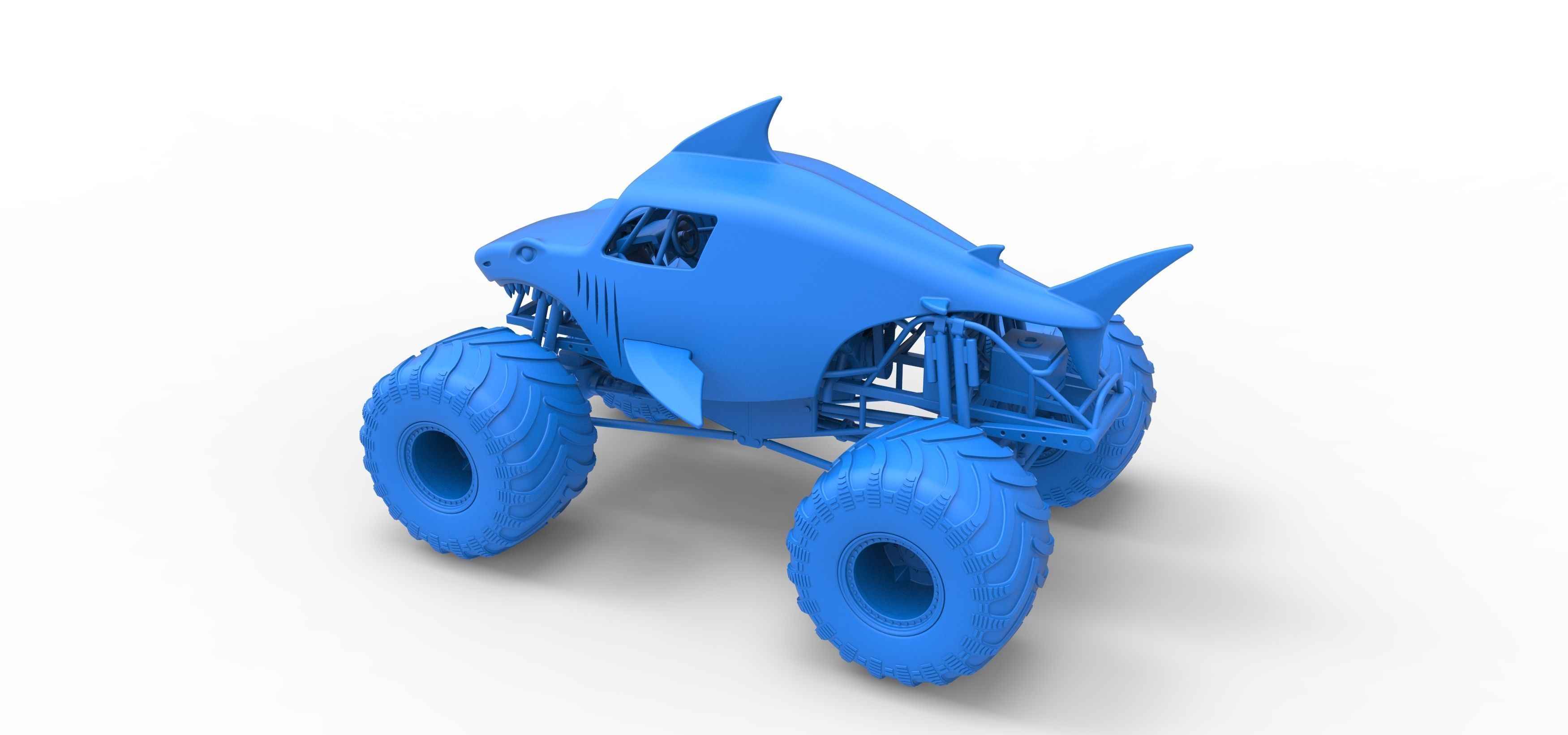 Shark Monster Truck Scale 1 to 25 3D print model_29
