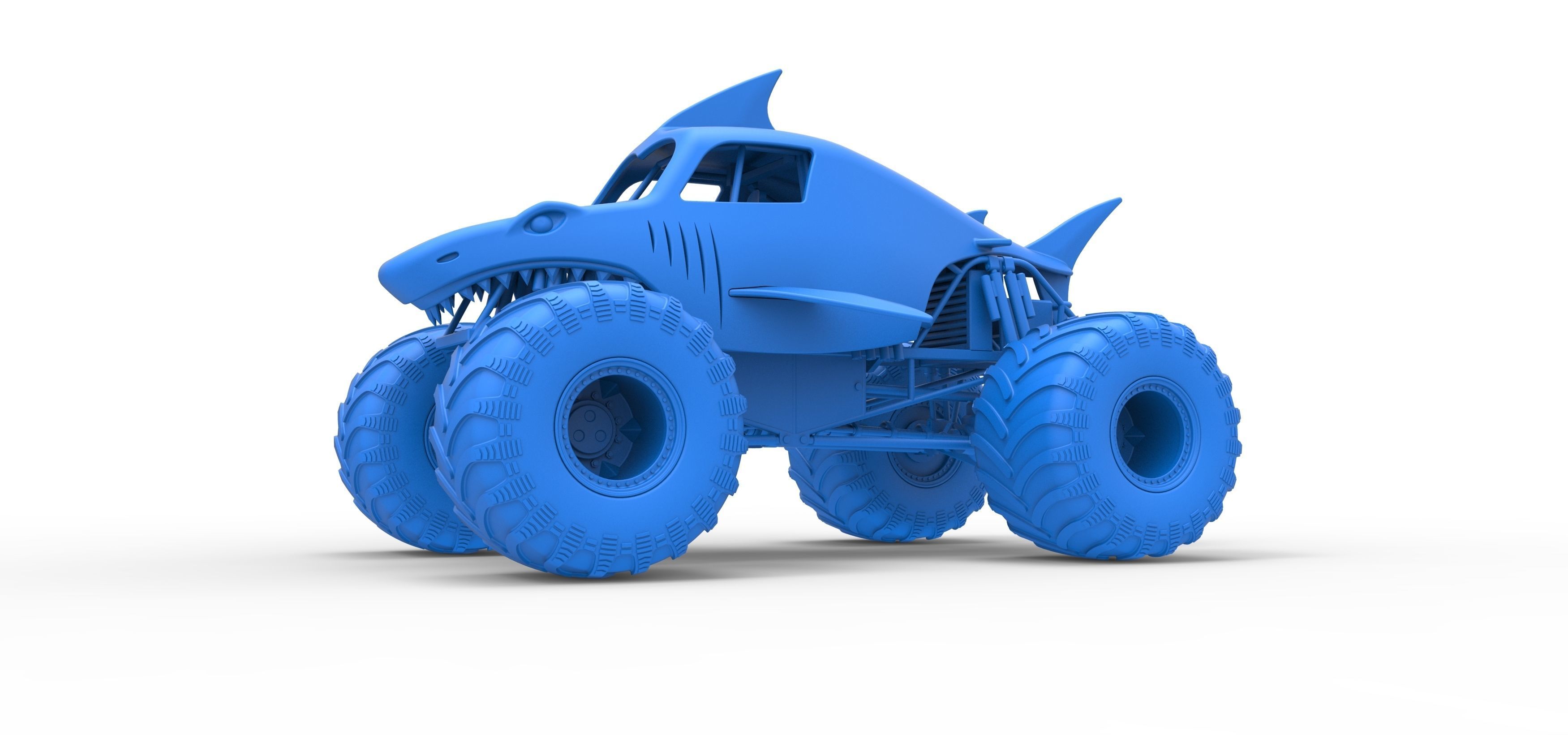 Shark Monster Truck Scale 1 to 25 3D print model_19
