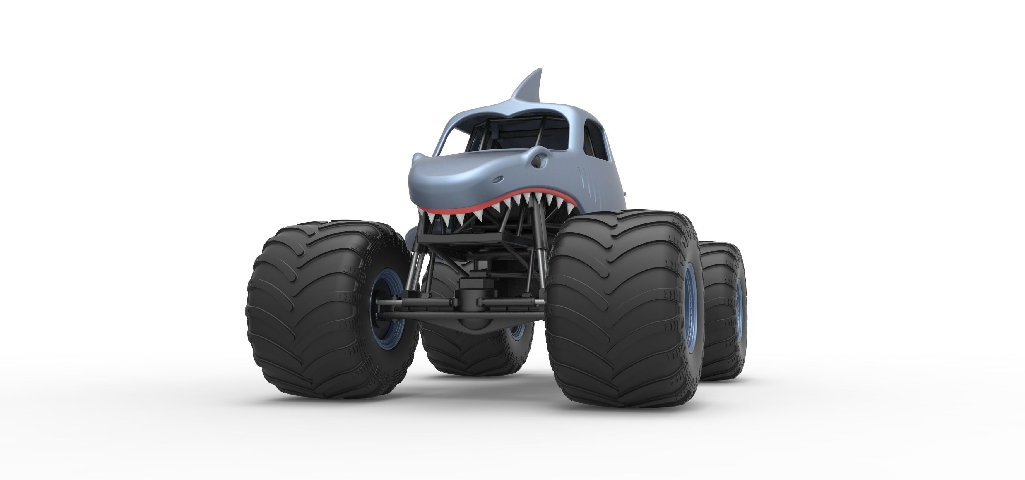 Shark Monster Truck Scale 1 to 25 3D print model_6
