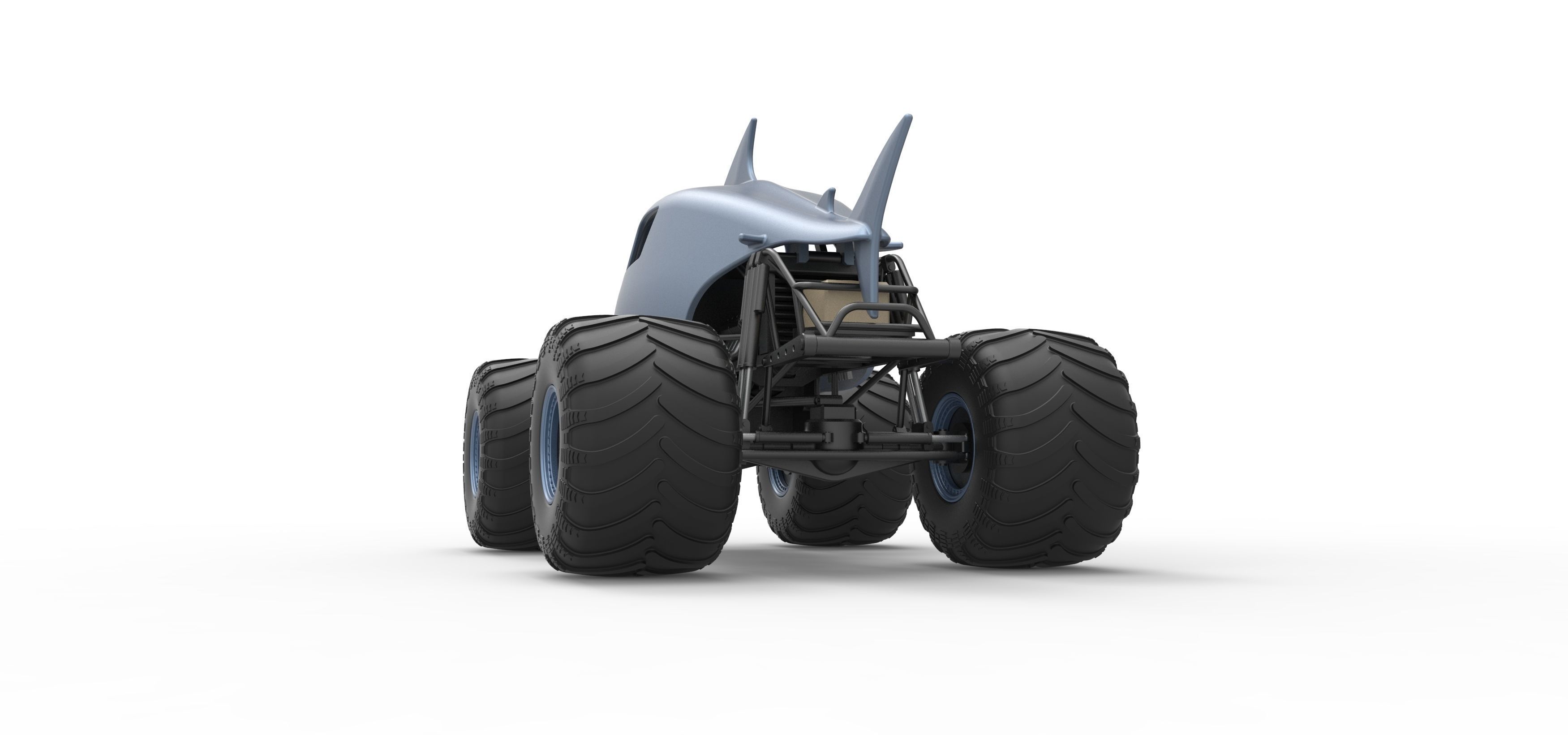 Shark Monster Truck Scale 1 to 25 3D print model_15