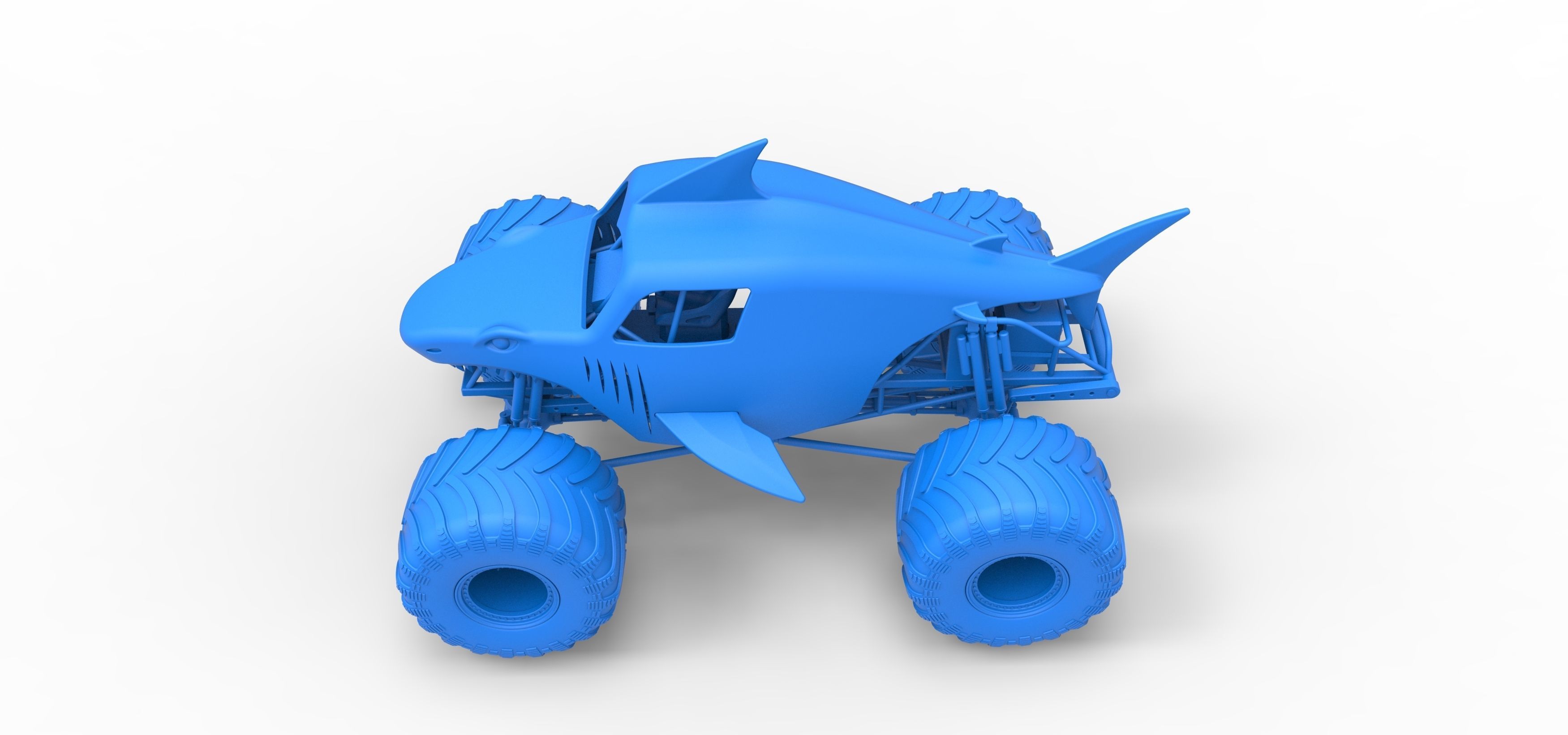Shark Monster Truck Scale 1 to 25 3D print model_27