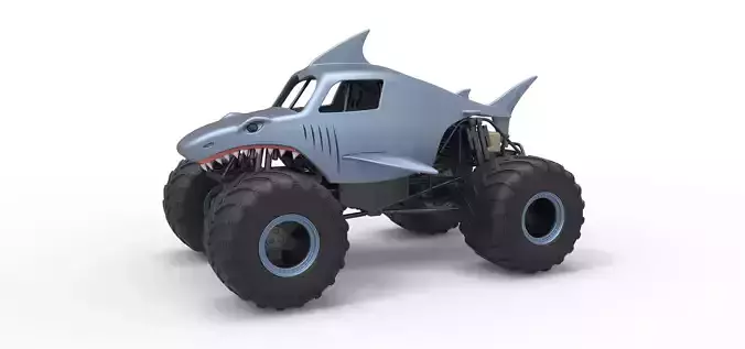 Shark Monster Truck Scale 1 to 25 3D print model