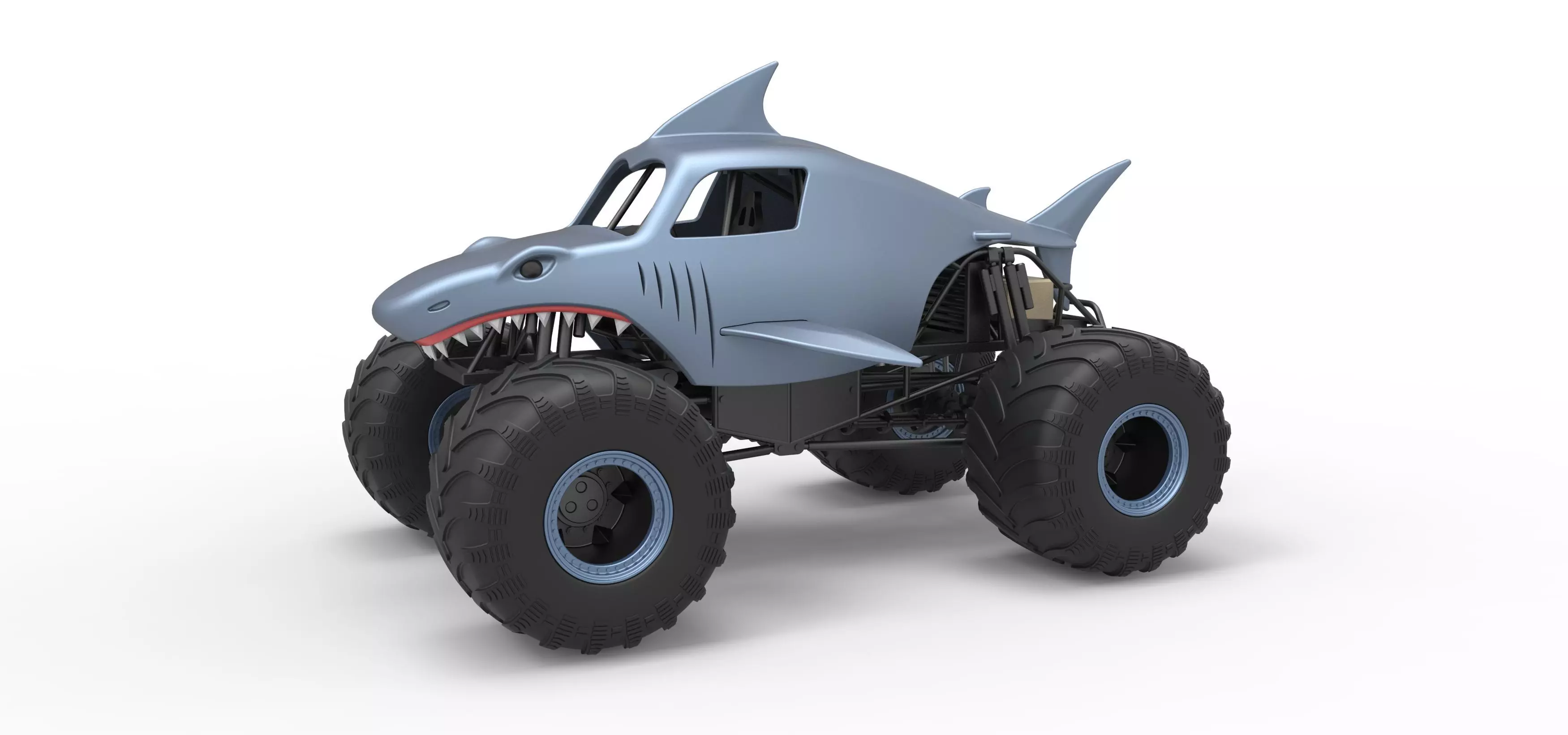 Shark Monster Truck Scale 1 to 25 3D print model_0