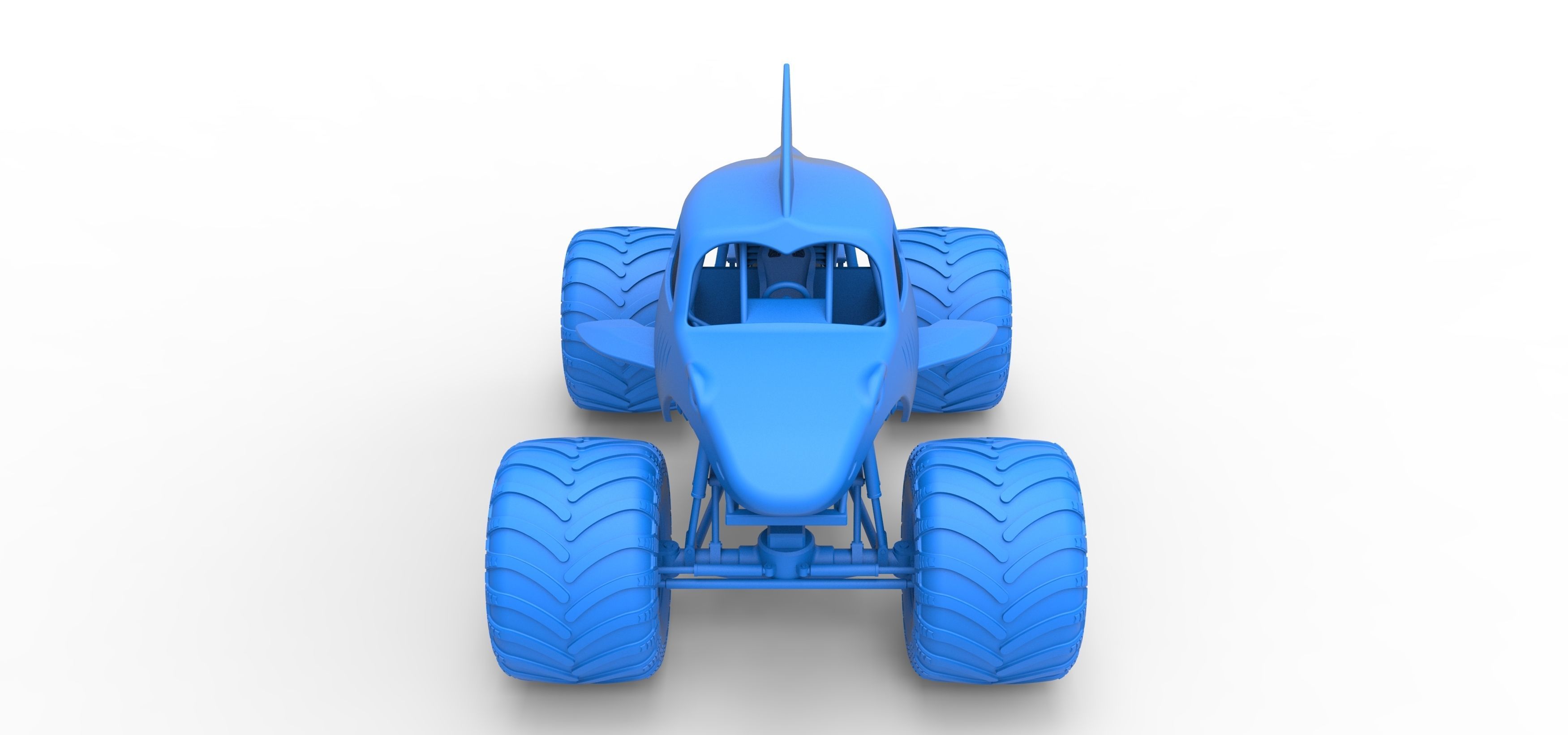 Shark Monster Truck Scale 1 to 25 3D print model_25